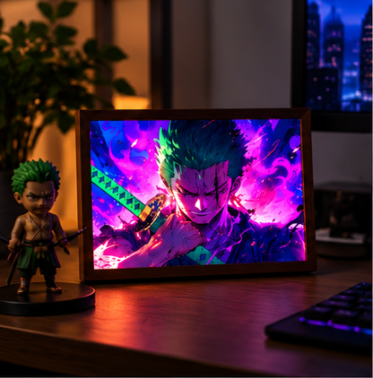 Cuadro luminoso anime con luz de colores