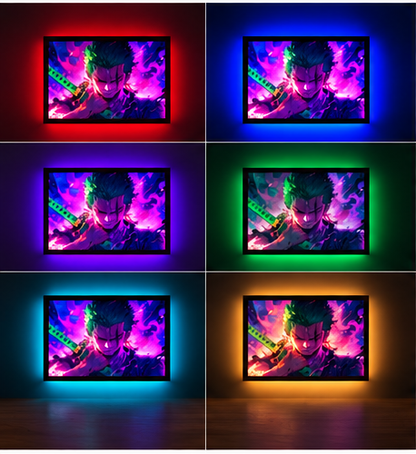 Cuadro luminoso anime con luz de colores